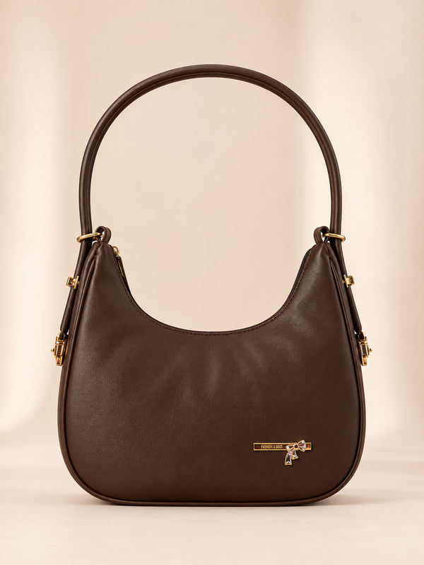 Mocha Crescent Hobo Bag