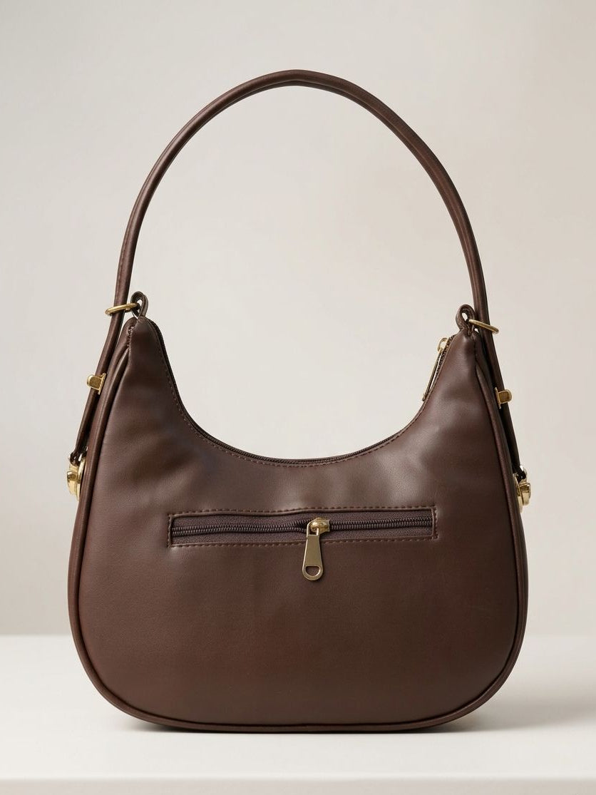 Mocha Crescent Hobo Bag