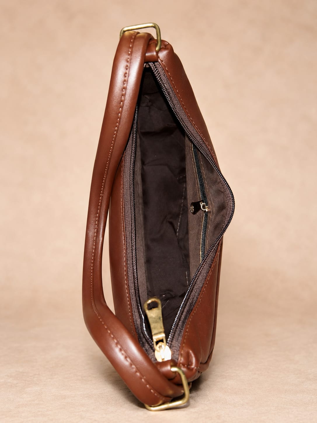 Mocha Crescent Hobo Bag